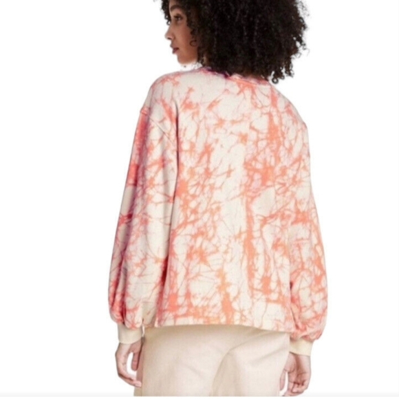 Plus Size peach tie dye sweatshirt - Picture 2 of 8